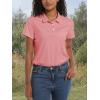 imageTACVASEN Womens Polo Shirts UPF 50 Sun Protection Golf Shirt Short Sleeve Quick Dry 3Button Collared Tops LightweightPink