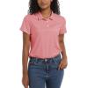 imageTACVASEN Womens Polo Shirts UPF 50 Sun Protection Golf Shirt Short Sleeve Quick Dry 3Button Collared Tops LightweightPink