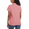 imageTACVASEN Womens Polo Shirts UPF 50 Sun Protection Golf Shirt Short Sleeve Quick Dry 3Button Collared Tops LightweightPink