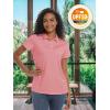 imageTACVASEN Womens Polo Shirts UPF 50 Sun Protection Golf Shirt Short Sleeve Quick Dry 3Button Collared Tops LightweightPink