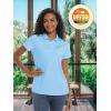 imageTACVASEN Womens Polo Shirts UPF 50 Sun Protection Golf Shirt Short Sleeve Quick Dry 3Button Collared Tops LightweightWaterfall Blue