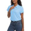 imageTACVASEN Womens Polo Shirts UPF 50 Sun Protection Golf Shirt Short Sleeve Quick Dry 3Button Collared Tops LightweightWaterfall Blue
