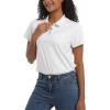 imageTACVASEN Womens Polo Shirts UPF 50 Sun Protection Golf Shirt Short Sleeve Quick Dry 3Button Collared Tops LightweightWhite