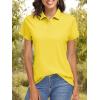 imageTACVASEN Womens Polo Shirts UPF 50 Sun Protection Golf Shirt Short Sleeve Quick Dry 3Button Collared Tops LightweightYellow