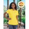 imageTACVASEN Womens Polo Shirts UPF 50 Sun Protection Golf Shirt Short Sleeve Quick Dry 3Button Collared Tops LightweightYellow