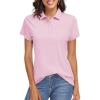 imageTACVASEN Womens Polo Shirts UPF 50 Sun Protection Golf Shirt Short Sleeve Quick Dry 3Button Collared Tops LightweightLight Pink