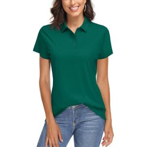 imageTACVASEN Womens Golf Polo Shirts Short Sleeve UPF 50 Sun Protection Golf Shirts for Women Quick Dry Collared PolosEgreen