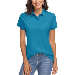 imageTACVASEN Womens Golf Polo Shirts Short Sleeve UPF 50 Sun Protection Golf Shirts for Women Quick Dry Collared PolosGreen Blue