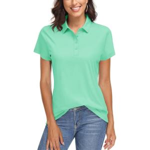 imageTACVASEN Womens Golf Polo Shirts Short Sleeve UPF 50 Sun Protection Golf Shirts for Women Quick Dry Collared PolosMint Green