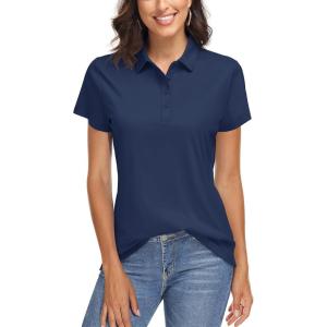 imageTACVASEN Womens Golf Polo Shirts Short Sleeve UPF 50 Sun Protection Golf Shirts for Women Quick Dry Collared PolosNavy