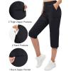 imageTACVASEN Womens Hiking Pants Cargo Capris Lightweight Water Resistant Quick Dry Casual Joggers Outdoor Zipper PocketsBlack