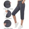 imageTACVASEN Womens Hiking Pants Cargo Capris Lightweight Water Resistant Quick Dry Casual Joggers Outdoor Zipper PocketsDark Grey