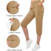 imageTACVASEN Womens Hiking Pants Cargo Capris Lightweight Water Resistant Quick Dry Casual Joggers Outdoor Zipper PocketsKhaki