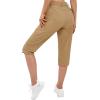 imageTACVASEN Womens Hiking Pants Cargo Capris Lightweight Water Resistant Quick Dry Casual Joggers Outdoor Zipper PocketsKhaki