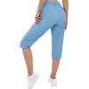 imageTACVASEN Womens Hiking Pants Cargo Capris Lightweight Water Resistant Quick Dry Casual Joggers Outdoor Zipper PocketsLight Blue