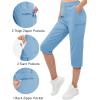 imageTACVASEN Womens Hiking Pants Cargo Capris Lightweight Water Resistant Quick Dry Casual Joggers Outdoor Zipper PocketsLight Blue