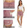 imageTACVASEN Womens Hiking Shorts with Pockets Quick Dry Lightweight Outdoor Running Shorts Breathable Active SportsGrey Pink
