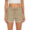 imageTACVASEN Womens Hiking Shorts with Pockets Quick Dry Lightweight Outdoor Running Shorts Breathable Active SportsKhaki
