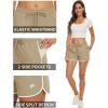 imageTACVASEN Womens Hiking Shorts with Pockets Quick Dry Lightweight Outdoor Running Shorts Breathable Active SportsKhaki