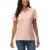 imageTACVASEN Womens Polo Shirts V Neck Short Sleeve Collared Golf Shirt Wicking Lightweight Casual Polos TopsLight Gray