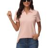 imageTACVASEN Womens Polo Shirts V Neck Short Sleeve Collared Golf Shirt Wicking Lightweight Casual Polos TopsLight Gray
