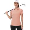 imageTACVASEN Womens VNeck Polo Shirts UPF 50 Short Sleeve Sun Protection Quick Dry Golf Polos Collared ShirtApricot