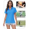 imageTACVASEN Womens VNeck Polo Shirts UPF 50 Short Sleeve Sun Protection Quick Dry Golf Polos Collared ShirtAzure