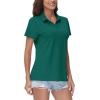 imageTACVASEN Womens VNeck Polo Shirts UPF 50 Short Sleeve Sun Protection Quick Dry Golf Polos Collared ShirtE Green