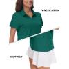 imageTACVASEN Womens VNeck Polo Shirts UPF 50 Short Sleeve Sun Protection Quick Dry Golf Polos Collared ShirtE Green