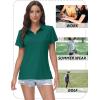 imageTACVASEN Womens VNeck Polo Shirts UPF 50 Short Sleeve Sun Protection Quick Dry Golf Polos Collared ShirtE Green