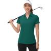 imageTACVASEN Womens VNeck Polo Shirts UPF 50 Short Sleeve Sun Protection Quick Dry Golf Polos Collared ShirtE Green