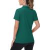 imageTACVASEN Womens VNeck Polo Shirts UPF 50 Short Sleeve Sun Protection Quick Dry Golf Polos Collared ShirtE Green