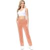 imageTACVASEN Womens Velour Pants Soft Velvet Sweatpants Warm Straight Leg Athletic Track Casual Lounge Joggers with PocketsApricot