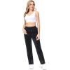 imageTACVASEN Womens Velour Pants Soft Velvet Sweatpants Warm Straight Leg Athletic Track Casual Lounge Joggers with PocketsBlack
