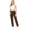 imageTACVASEN Womens Velour Pants Soft Velvet Sweatpants Warm Straight Leg Athletic Track Casual Lounge Joggers with PocketsCoffee
