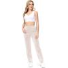 imageTACVASEN Womens Velour Pants Soft Velvet Sweatpants Warm Straight Leg Athletic Track Casual Lounge Joggers with PocketsCreamy White