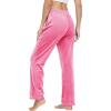 imageTACVASEN Womens Velour Pants Soft Velvet Sweatpants Warm Straight Leg Athletic Track Casual Lounge Joggers with PocketsFluorescent Pink