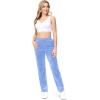 imageTACVASEN Womens Velour Pants Soft Velvet Sweatpants Warm Straight Leg Athletic Track Casual Lounge Joggers with PocketsLight Blue