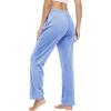 imageTACVASEN Womens Velour Pants Soft Velvet Sweatpants Warm Straight Leg Athletic Track Casual Lounge Joggers with PocketsLight Blue