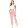 imageTACVASEN Womens Velour Pants Soft Velvet Sweatpants Warm Straight Leg Athletic Track Casual Lounge Joggers with PocketsPink