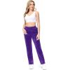imageTACVASEN Womens Velour Pants Soft Velvet Sweatpants Warm Straight Leg Athletic Track Casual Lounge Joggers with PocketsPurple