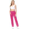 imageTACVASEN Womens Velour Pants Soft Velvet Sweatpants Warm Straight Leg Athletic Track Casual Lounge Joggers with PocketsRose Red