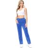 imageTACVASEN Womens Velour Pants Soft Velvet Sweatpants Warm Straight Leg Athletic Track Casual Lounge Joggers with PocketsSea Blue