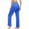 imageTACVASEN Womens Velour Pants Soft Velvet Sweatpants Warm Straight Leg Athletic Track Casual Lounge Joggers with PocketsSea Blue