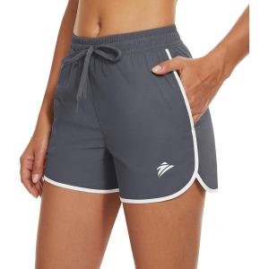 imageTACVASEN Womens Hiking Shorts with Pockets Quick Dry Lightweight Outdoor Running Shorts Breathable Active SportsDark Gray