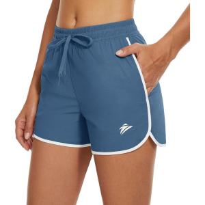 imageTACVASEN Womens Hiking Shorts with Pockets Quick Dry Lightweight Outdoor Running Shorts Breathable Active SportsGrey Blue