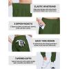 imageTACVASEN Womens Joggers Running Sweatpants with Zipper Pockets Athletic Tapered Pants for WorkoutArmy Green