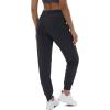 imageTACVASEN Womens Joggers Running Sweatpants with Zipper Pockets Athletic Tapered Pants for WorkoutBlack