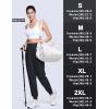 imageTACVASEN Womens Joggers Running Sweatpants with Zipper Pockets Athletic Tapered Pants for WorkoutBlack