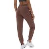 imageTACVASEN Womens Joggers Running Sweatpants with Zipper Pockets Athletic Tapered Pants for WorkoutBrown